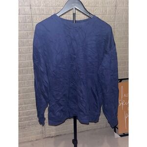 Simply For Sports Mens‎ Crewneck Sweatshirt Pullover Cotton Blend Blue Casual